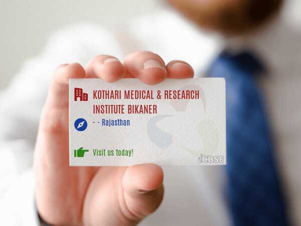 Kothari Medical & Research Institute Bikaner Contact Card