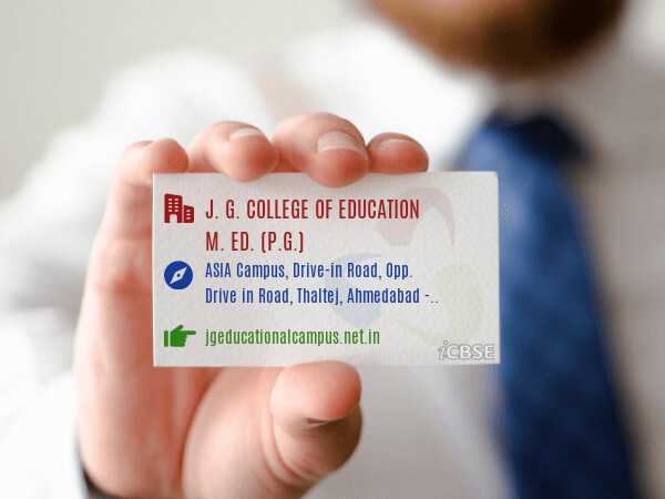 J. G. College of Education M. Ed. (P.G.) Contact Card