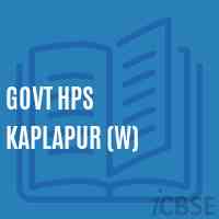 Govt Hps Kaplapur (W) Middle School Logo