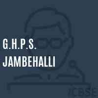 G.H.P.S. Jambehalli Middle School Logo