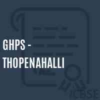 Ghps - Thopenahalli Middle School Logo