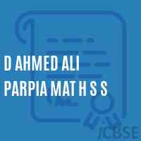 D Ahmed Ali Parpia Mat H S S Senior Secondary School Logo