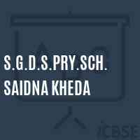S.G.D.S.Pry.Sch. Saidna Kheda Primary School Logo