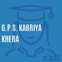 G.P.S. Kabriya Khera Primary School Logo