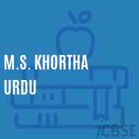 M.S. Khortha Urdu Middle School Logo