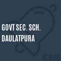 Govt Sec. Sch. Daulatpura Secondary School Logo