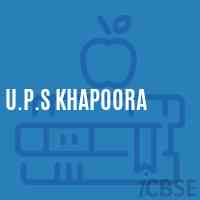 U.P.S Khapoora Middle School Logo