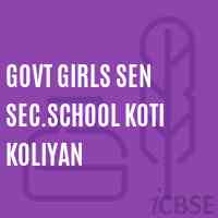 Govt Girls Sen Sec.School Koti Koliyan Logo