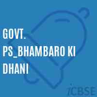Govt. Ps_Bhambaro Ki Dhani Primary School Logo