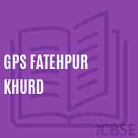 Gps Fatehpur Khurd Primary School Logo