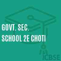 Govt. Sec. School 2E Choti Logo