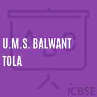 U.M.S. Balwant Tola Middle School Logo