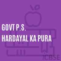 Govt P.S. Hardayal Ka Pura Primary School Logo