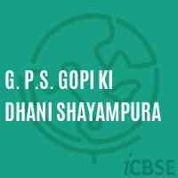 G. P.S. Gopi Ki Dhani Shayampura Primary School Logo