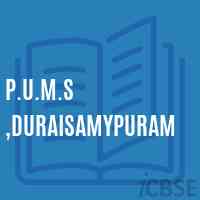 P.U.M.S ,Duraisamypuram Middle School Logo