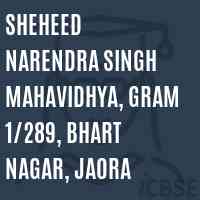 Sheheed Narendra Singh Mahavidhya, Gram 1/289, Bhart Nagar, Jaora College Logo