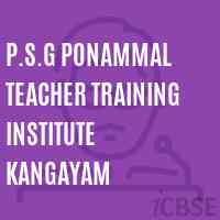 P.S.G Ponammal Teacher Training Institute Kangayam Logo