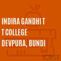Indira Gandhi T T College Devpura, Bundi Logo