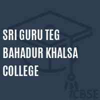 Sri Guru Teg Bahadur Khalsa College Logo