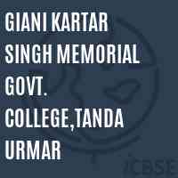 Giani Kartar Singh Memorial Govt. College,Tanda Urmar Logo