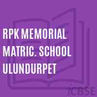 Rpk Memorial Matric. School Ulundurpet Logo