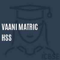 Vaani Matric Hss Senior Secondary School Logo