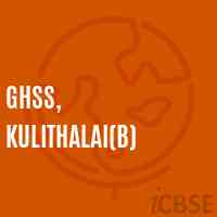 Ghss, Kulithalai(B) High School Logo