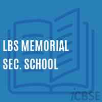 Lbs Memorial Sec. School Logo