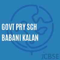 Govt Pry Sch Babani Kalan Primary School Logo