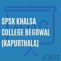 SPSK Khalsa College Begowal (Kapurthala) Logo