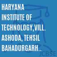 Haryana Institute of Technology,Vill.Ashoda, Tehsil Bahadurgarh Distt.Jhajjar Logo