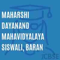 Maharshi Dayanand Mahavidyalaya Siswali, Baran College Logo