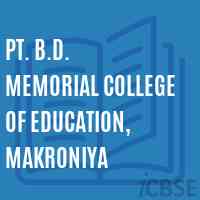 Pt. B.D. Memorial College of Education, Makroniya Logo
