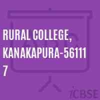 Rural college, Kanakapura-561117 Logo