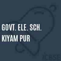 Govt. Ele. Sch. Kiyam Pur Primary School Logo