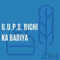 G.U.P.S. Richi Ka Badiya Middle School Logo