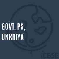 Govt. Ps, Unkriya Primary School Logo