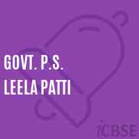 Govt. P.S. Leela Patti Primary School Logo