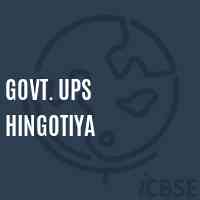 Govt. Ups Hingotiya Middle School Logo