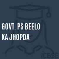 Govt. Ps Beelo Ka Jhopda Primary School Logo