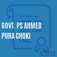 Govt. Ps Ahmed Pura Choki Primary School Logo
