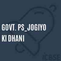 Govt. Ps_Jogiyo Ki Dhani Primary School Logo