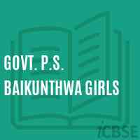 Govt. P.S. Baikunthwa Girls Primary School Logo