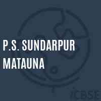 P.S. Sundarpur Matauna Primary School Logo