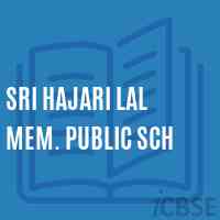 Sri Hajari Lal Mem. Public Sch Middle School Logo