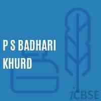 P S Badhari Khurd Primary School Logo