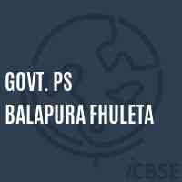 Govt. Ps Balapura Fhuleta Primary School Logo