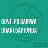 Govt. Ps Bairwa Dhani Baptunda Primary School Logo