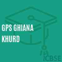 Gps Ghiana Khurd Primary School Logo