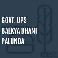 Govt. Ups Balkya Dhani Palunda Middle School Logo